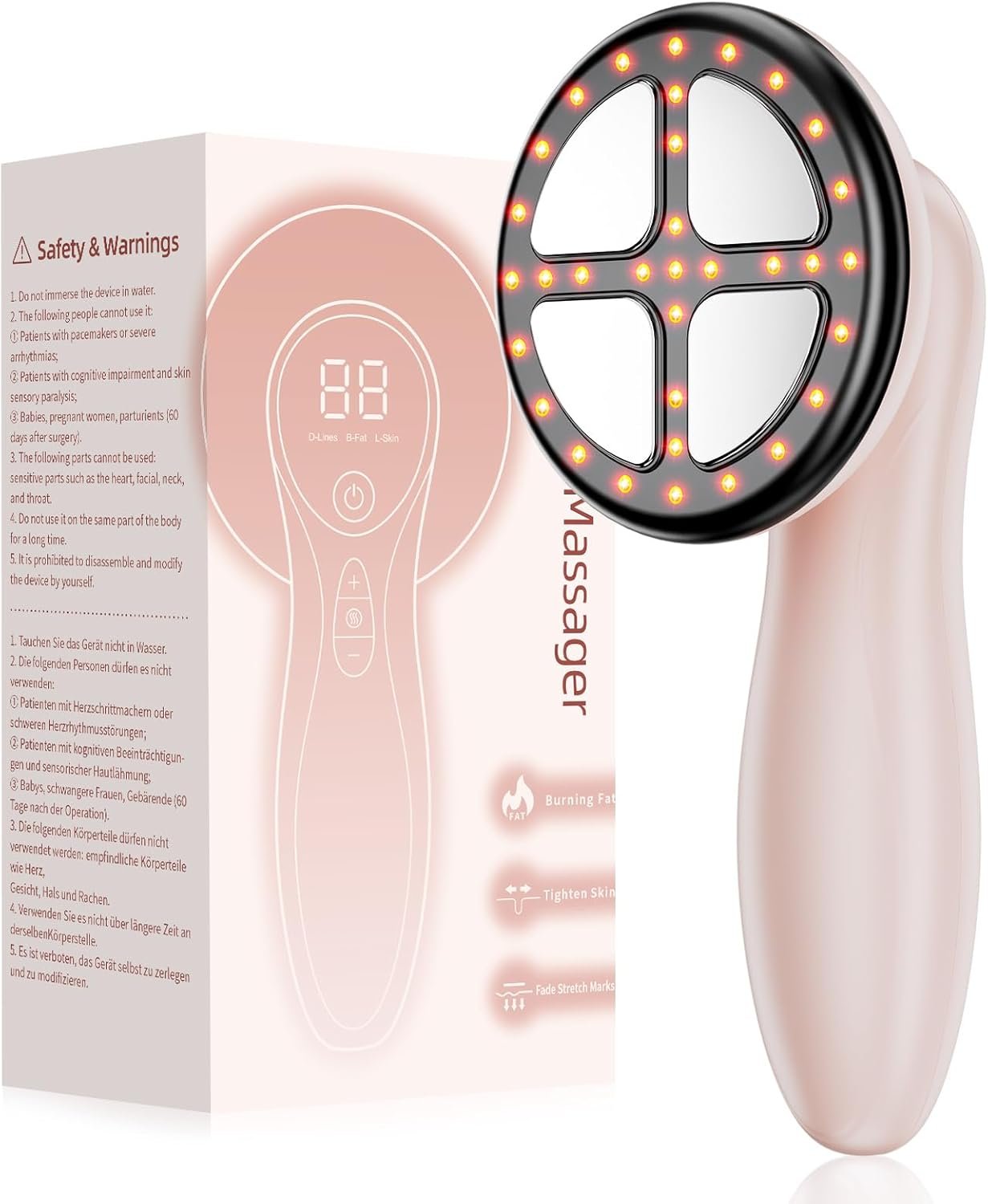Cellulite Massager Body Sculpting Machine, Electric Body Toning & Cellulite Massager for Skin Tightening, Body Contouring Machine for Belly, Waist, Arms, Buttocks, Legs