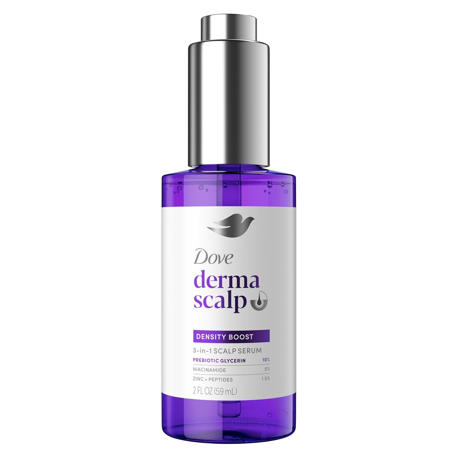 Dove Derma Scalp Density Boost 3-in-1 Scalp Serum 1 ct With Prebiotic Glycerin, Zinc + Peptides, and Niacinamide For Breakage And Hair Thinning 2 oz