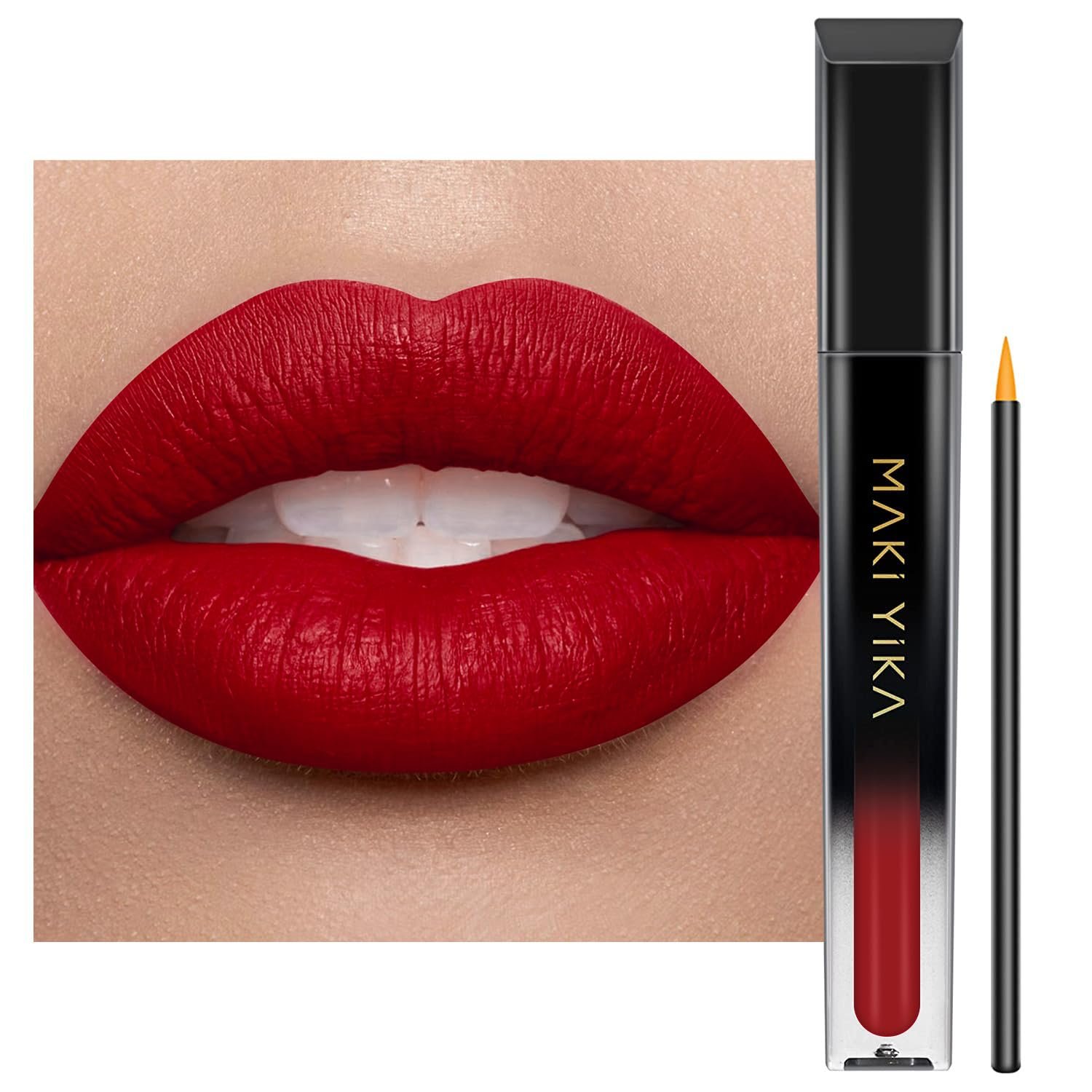 MAKI YIKA Red Lipstick for Women Color Stay Long Lasting Lipsticks No Smudge Matte Liquid Lipstick Transferproof Cruelty-Free Lip Color for Mother’s Day,MVP-RED