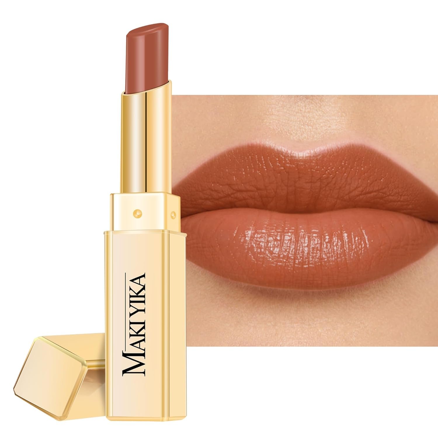 MAKI YIKA Moisture Light Brown Lipstick for Women Hydrate Tinted Lip Balm for Mother’s Day Dry Cracked Lips Sheer Lipstick Lip Tinted Glossy Finish,MA050 Milk Brown
