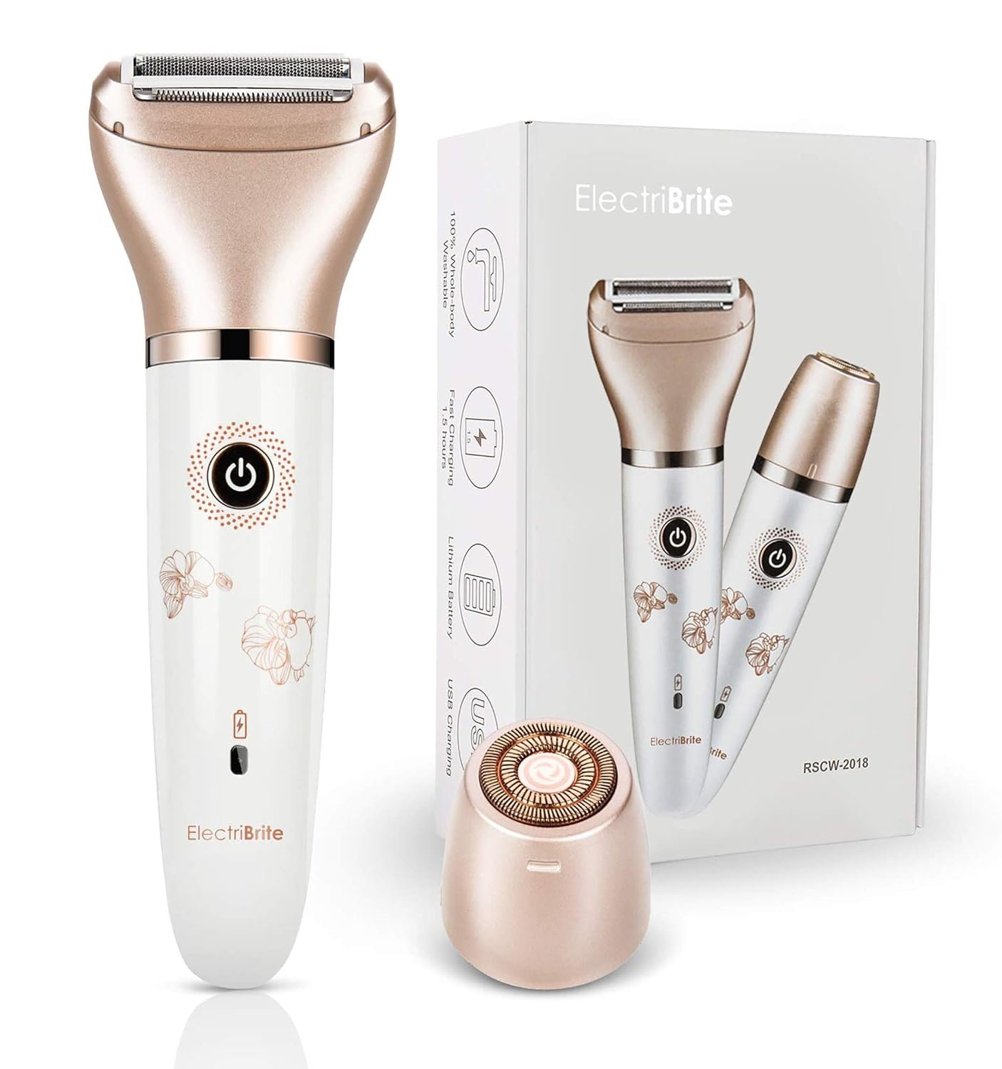 Electric Razor for Women – Painless 2-in-1 Women Shaver Hair Remover for Face, Legs and Underarm, Portable Waterproof Bikini Trimmer Wet and Dry Cordless Lady Hair Removal – Micro USB Recharge