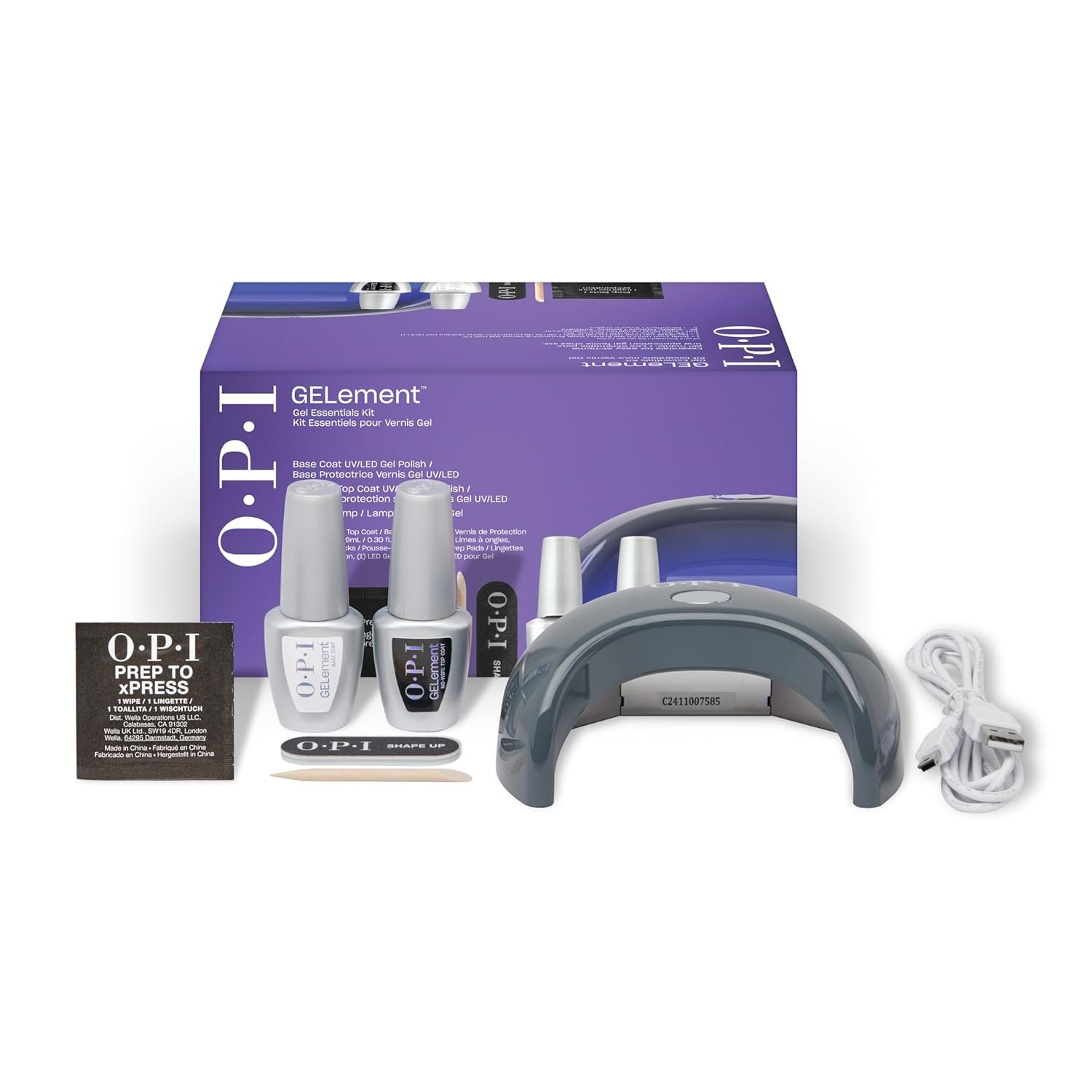 OPI GELement LED Cure Gel Nail Polish System | DIY Salon Quality | Assorted Colors, Base & Top Coat | LED Curing Lamp | Starter Kit + Prep Supplies | Sold Separately | Vegan | Soak Off Removal