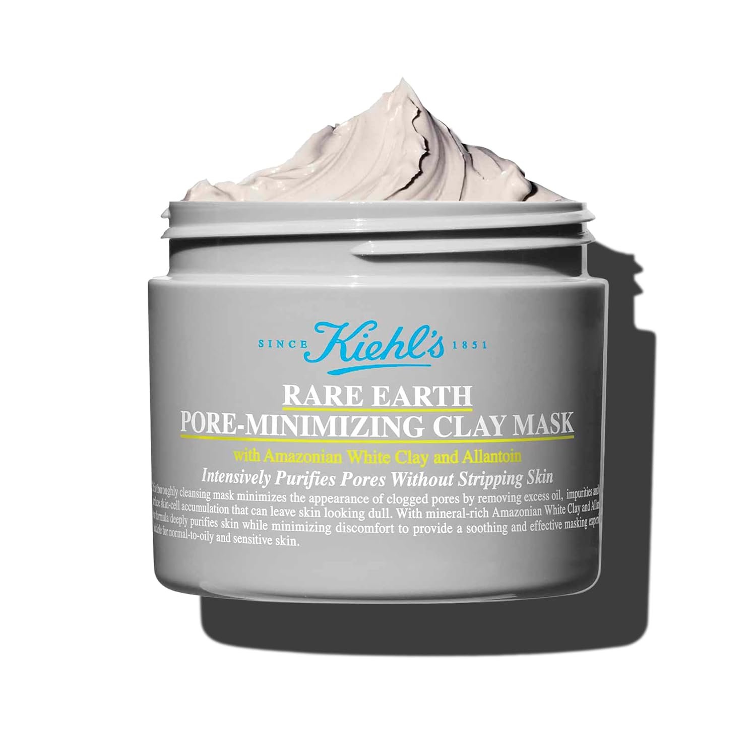 Kiehl’s Rare Earth Pore Minimizing Clay Face Mask, Clarifying Facial Mask Reduces Excess Oil, Clogged Pores, Blackheads, and Sebum, With Amazonian White and Bentonite Clay, For All Skin Types