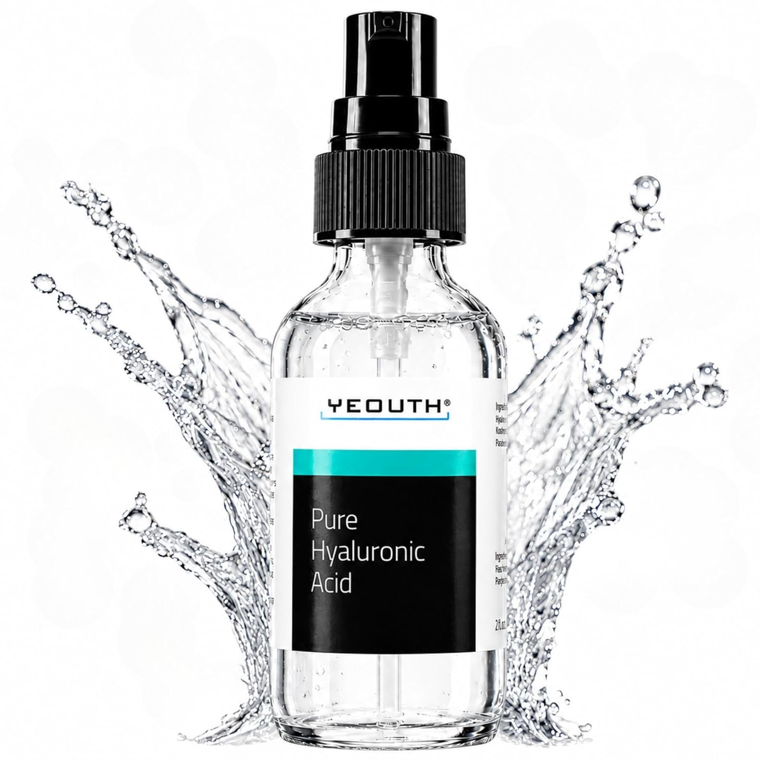 YEOUTH Pure Hyaluronic Acid Serum for Face with 99% Hyaluronic Acid, Plumping Hydrating Serum Targets the Appearance of Fine Lines, Dry and Dull Skin, 2 oz