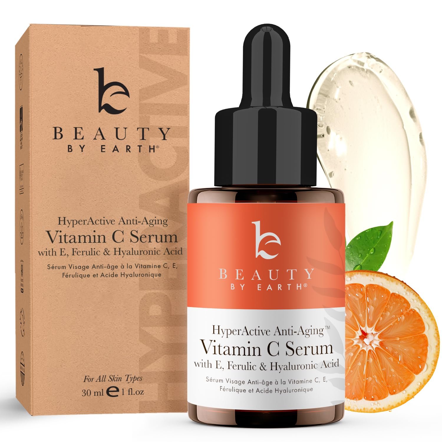 Vitamin C Face Serum – USA Made with Natural & Organic Ingredients, Skin Brightening Vitamin C Serum for Face for Women, Discoloration Correcting & Anti Aging Facial Formula with Antioxidants