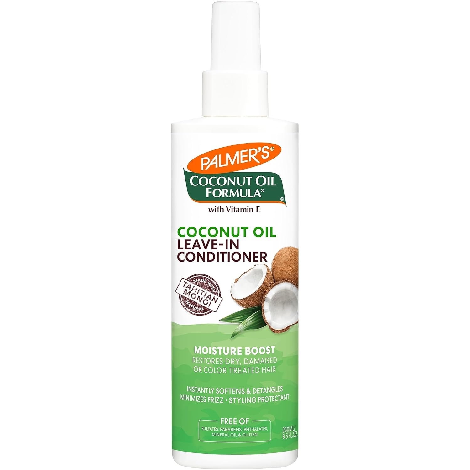 Palmer’s Coconut Oil Formula Moisture Boost Leave-In Conditioner Spray, Instantly Detangle, Hydrate and Strengthen Textured and Curly Hair, 8.5 Ounce