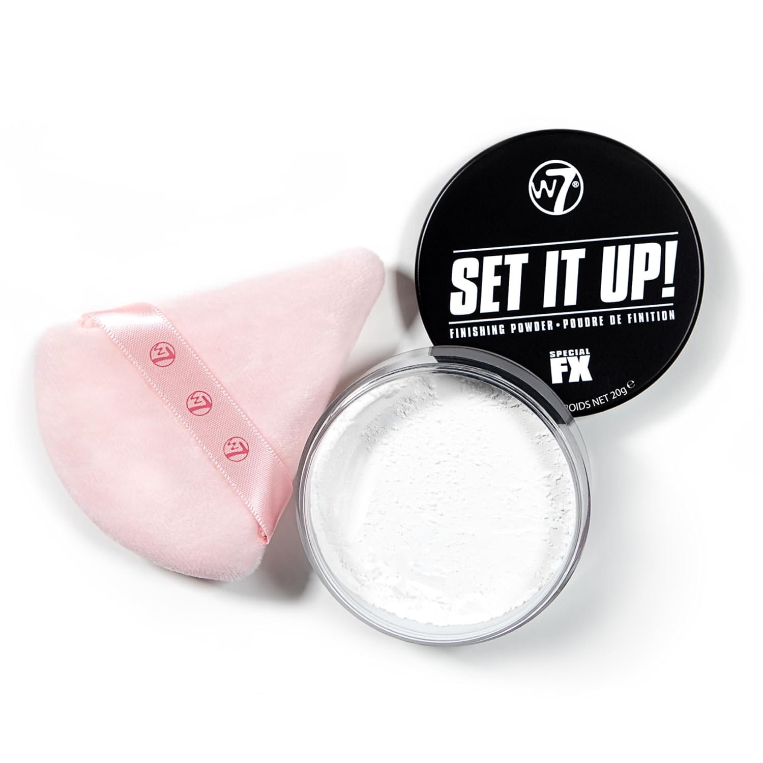 W7 Set It Up Loose Setting Powder & Precision Puff – Translucent, Feather-Light Finishing Powder & Soft Puff for a Flawless, Matte Finish – Easy, Mess-Free Application for Every Makeup Lover!