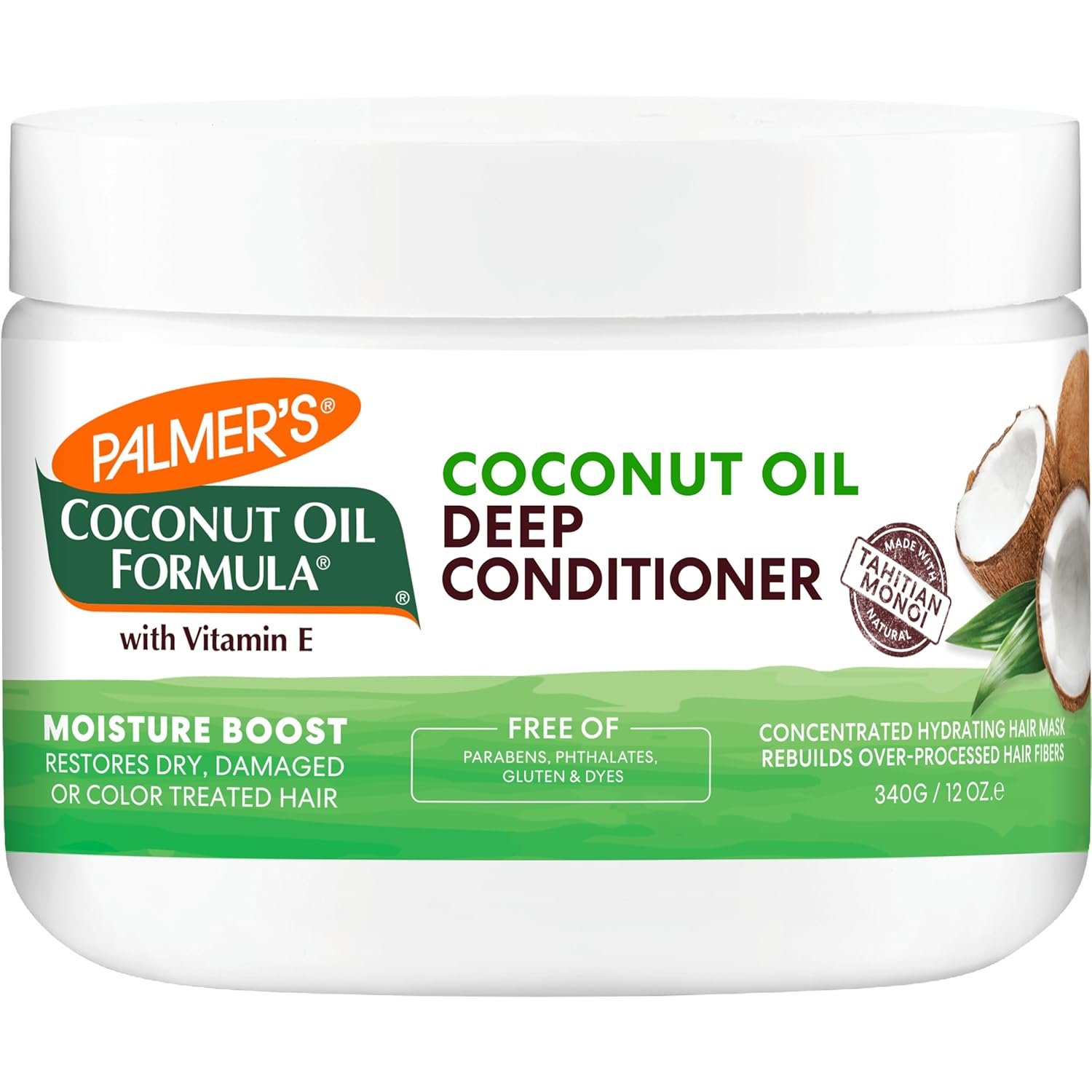 Palmer’s Coconut Oil Formula Moisture Boost Deep Hair Conditioner, 12 Fl Oz | Palmer’s, Coconut Oil Formula, Moisture Boost, 12 Ounce