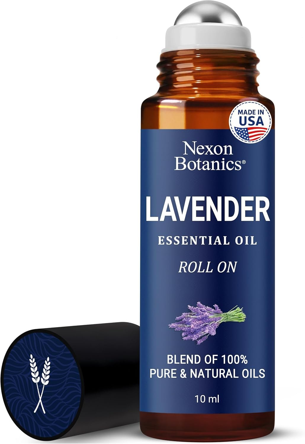 Lavender Essential Oil Roll-On 10 ml – Pure & Natural Blend, Prediluted Roller for Calmness, Relaxation & Skin Care – Nexon Botanics