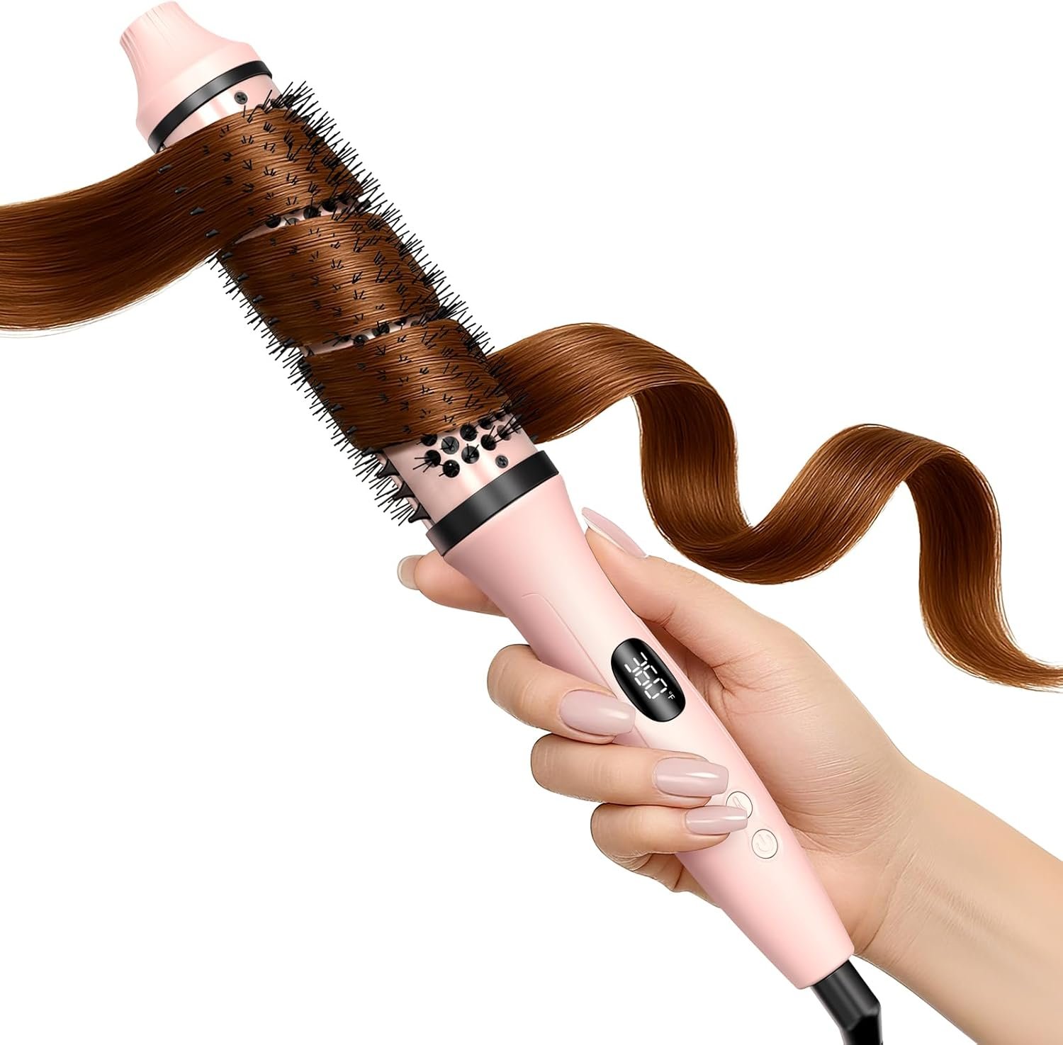 Bopcal Dual Voltage Thermal Brush, 1.5″ Heated Round Brush for Smooth Blowout Look, Hot Brush for Volume, Soft Curls & Polished Ends, Negative Ions, 6 Heat Settings, Auto Shut-Off