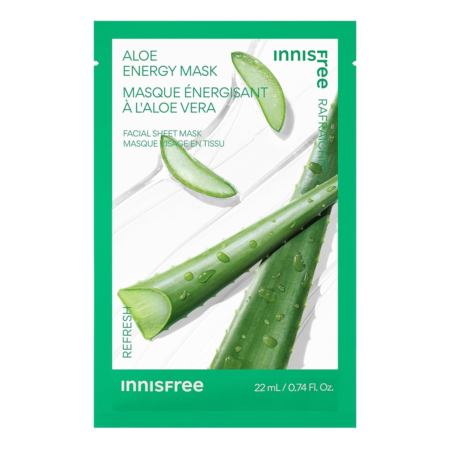 innisfree Energy Mask, Korean Sheet Mask with Hydrating Serum for Soothing, Brightening, and Glowing Skin Care Routine