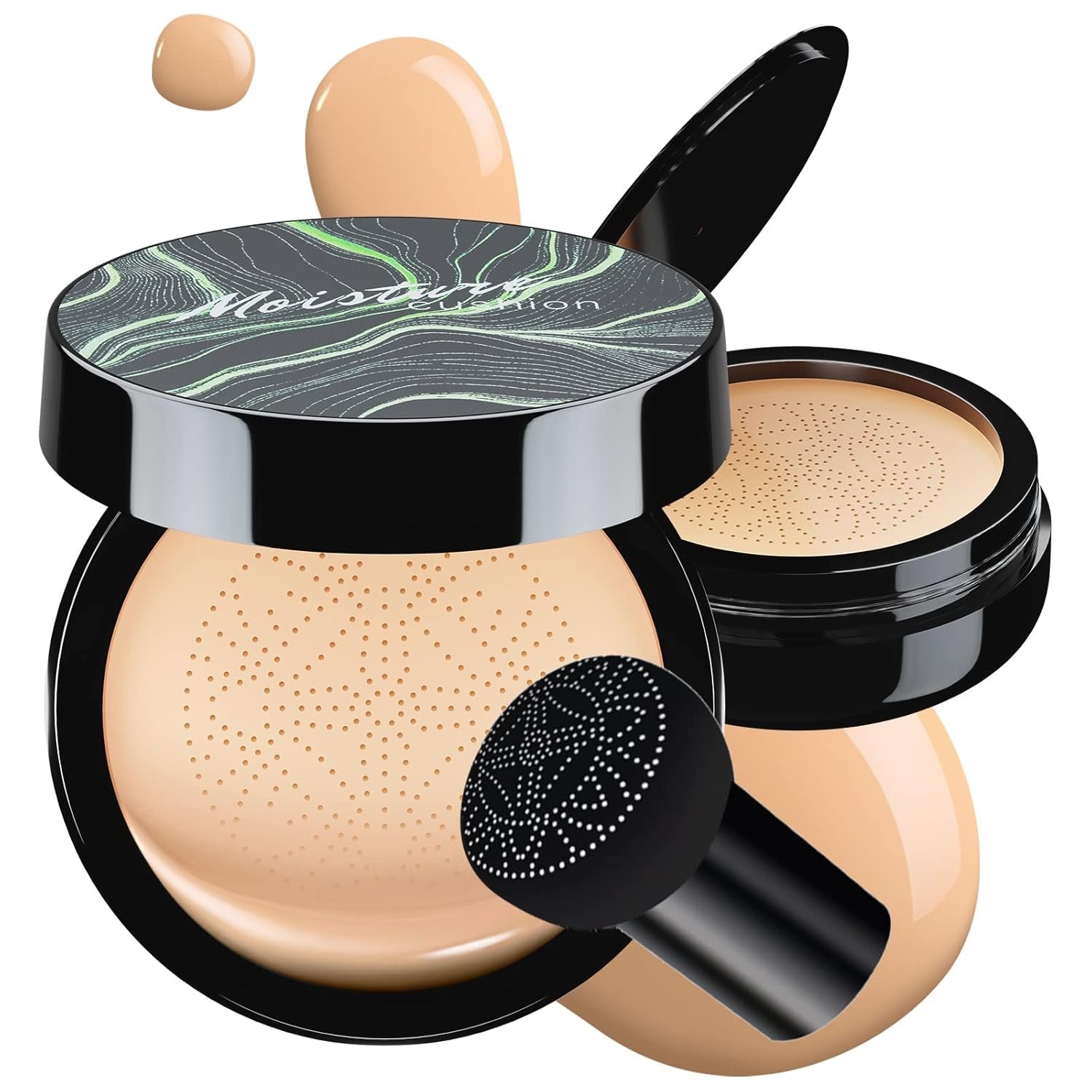 Mushroom Head Air Cushion CC Cream – Tattoo Cover up BB Cream Foundation Makeup Moisturizing Concealer Long-Lasting, Cushion Foundation Full Coverage Self Adjusting (Natural)