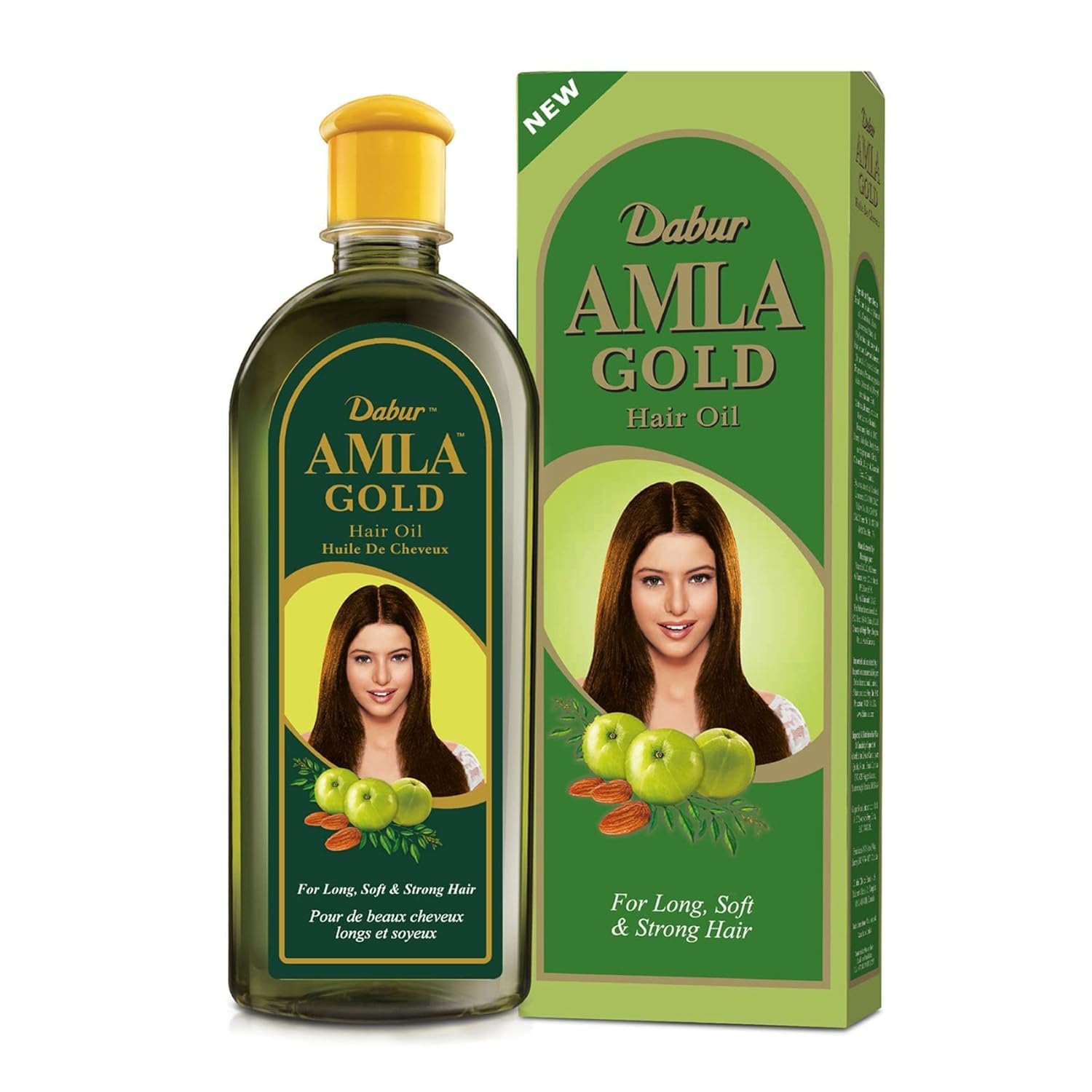 Dabur Amla Gold Hair Oil – Nourishing Herbal Hair Oil for Stronger, Thicker & Shinier Hair – Enriched with Amla Extracts to Reduce Hair Fall, Strengthen Roots & Promote Healthy Growth – 300ml