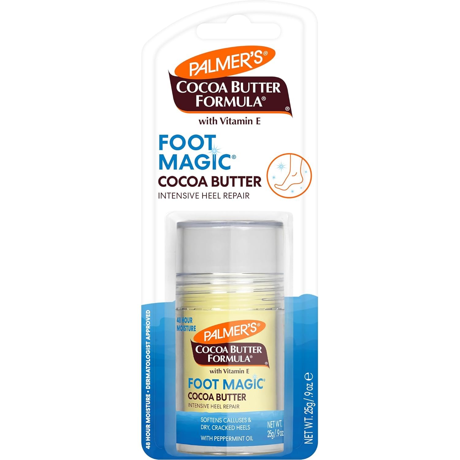 Palmer’s Cocoa Butter Formula Heel Repair, Foot Balm Stick for Cracked Heels & Feet, No-Mess Stick Applicator, 0.9 Ounce