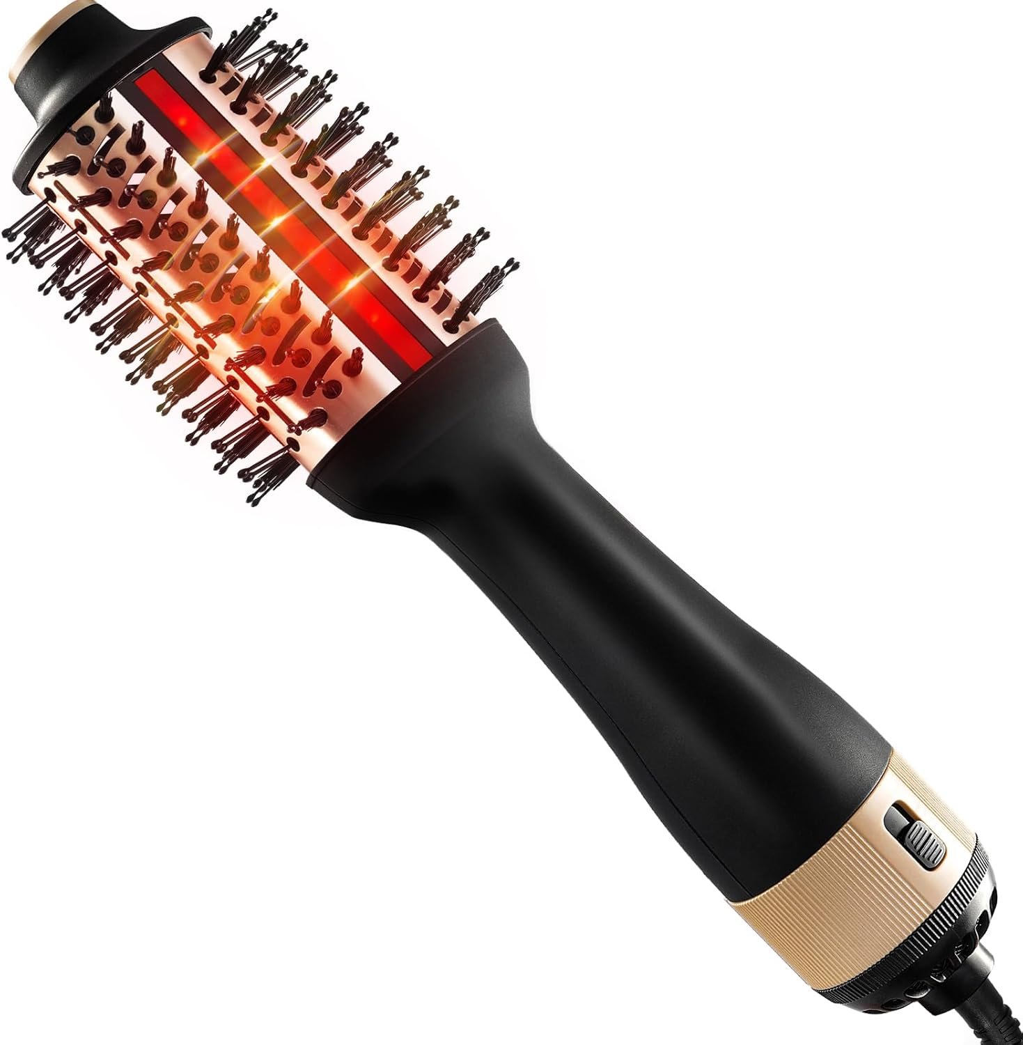 HIPPIH Infrared Blow Dryer Brush – 4 in 1 Hair Dryer Brush for Anti-frizz Drying & Styling, Negative Ionic Women Blowout Hot-Air Hair Brushes with Oval Barrel for Smooth, Salon-Style Volume
