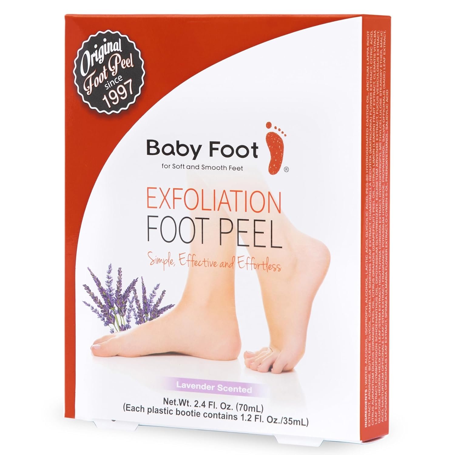 Baby Foot Original Exfoliation Foot Peel – For Rough Cracked, Dry Feet, Dead Skin Removal – Foot Peeling Mask for Baby Soft Feet – Spa Experience at Home & Gift Ideas – Lavender Scented