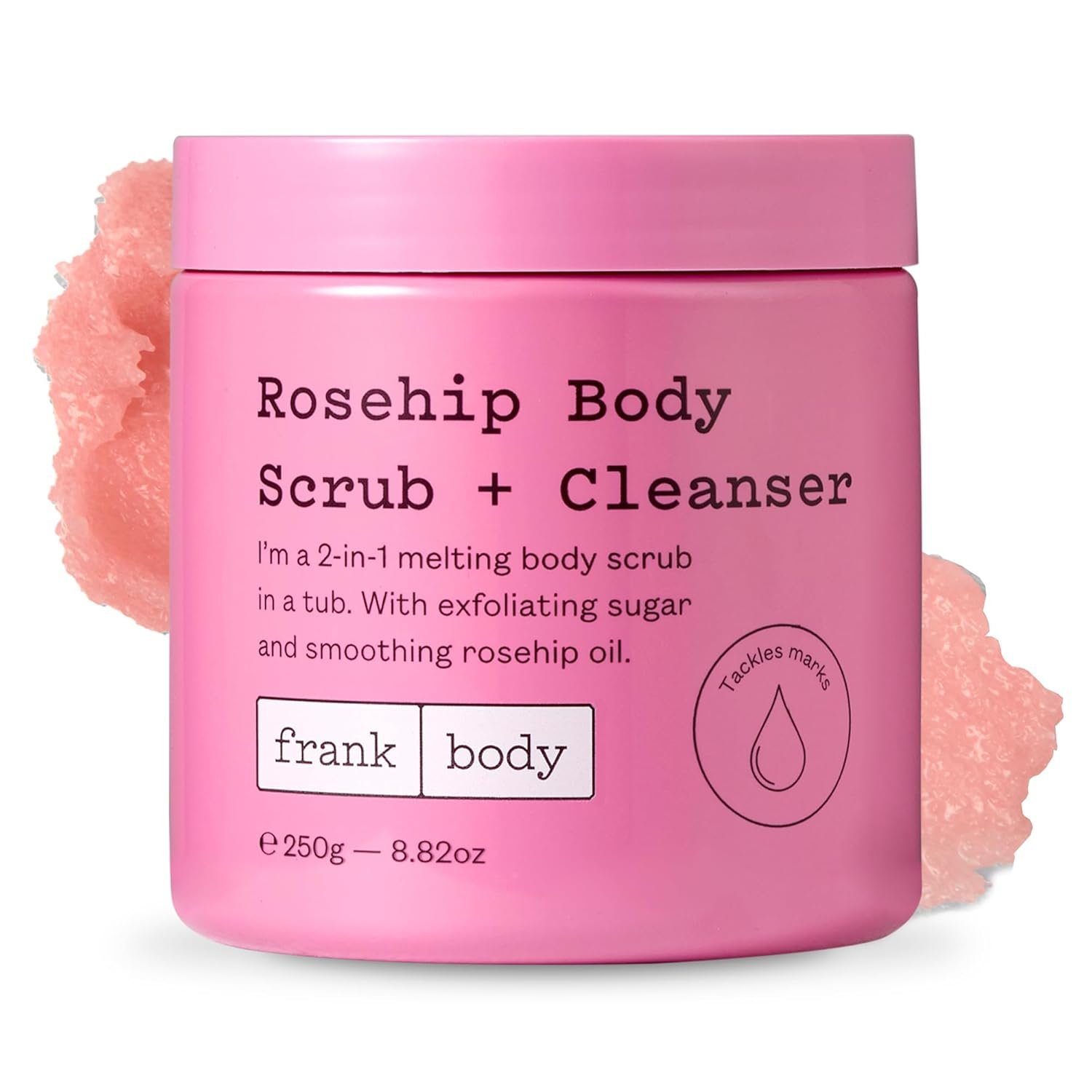 frank body Rosehip Body Scrub & Cleanser | Fades Marks & Softens Skin |Exfoliating Body Scrub | With Rosehip Oil, Coffee Seed Extract & Lavender Oil | Vegan & Cruelty Free | 250g / 8.82 oz