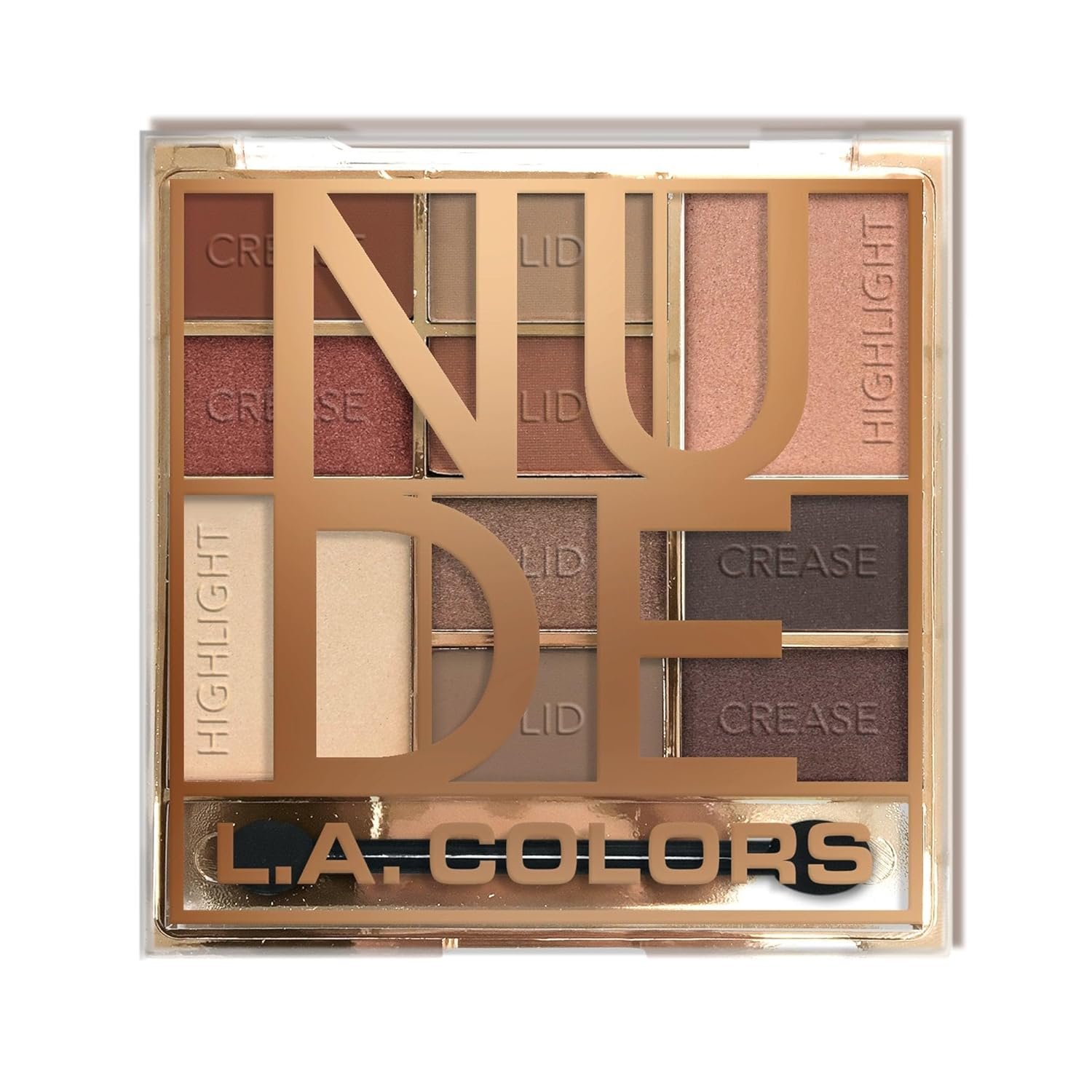 L.A. COLORS Color Block 10 Color Eyeshadow Palette, Nude CES135A