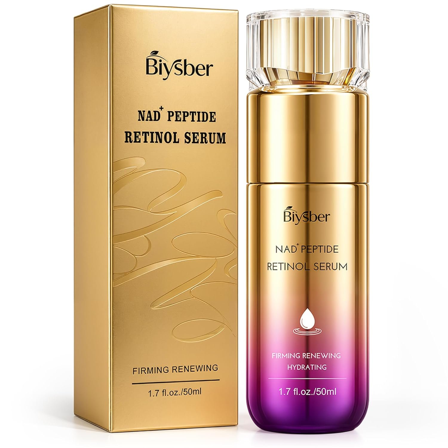 Retinol Peptides Serum for Face: Anti Aging Collagen NAD+ Hydration Serum for Wrinkles Fine Lines, Firming Face Neck Skin for Women Men Day Night