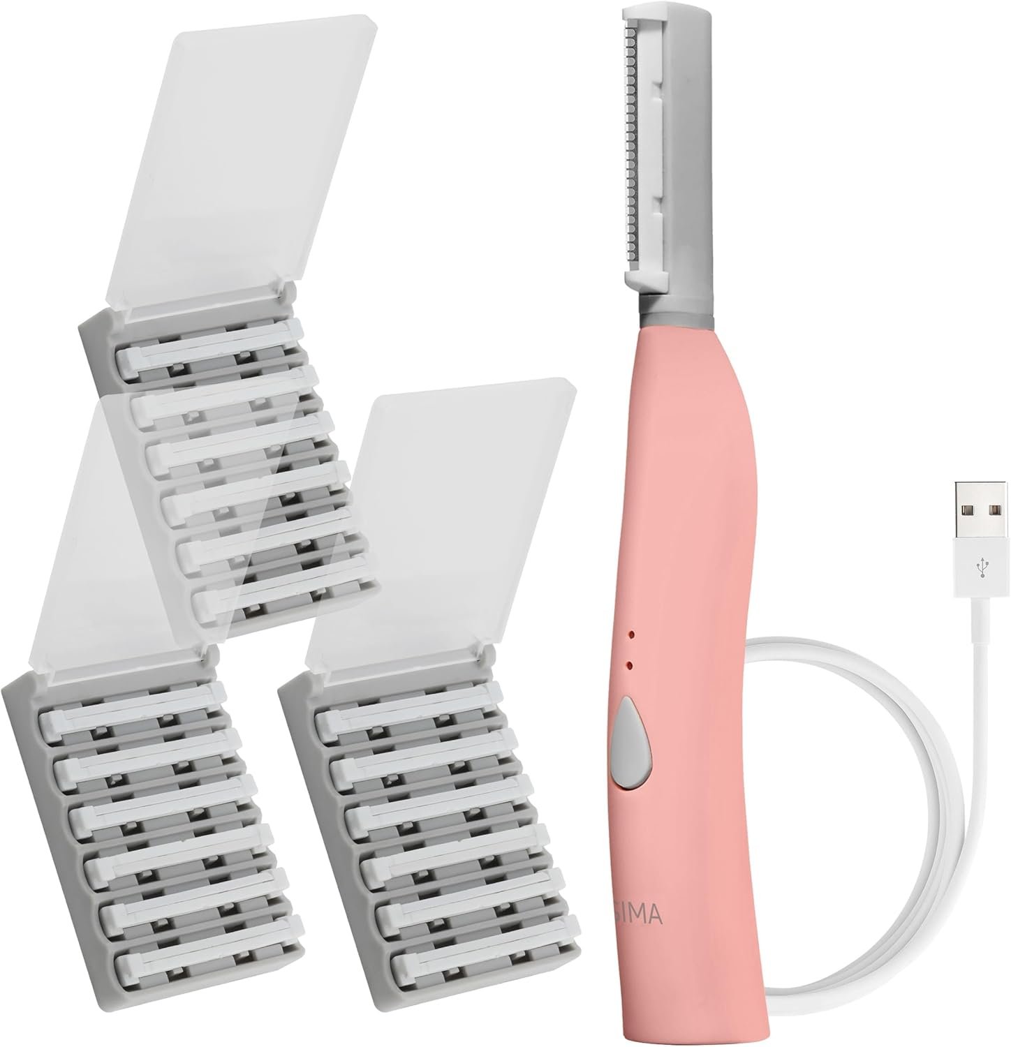 SPA SCIENCES – SIMA Patented Dermaplane Razor for Women Face – Painless 2-in-1 Facial Exfoliation & Peach Fuzz Hair Removal – Anti-Aging – 3 Speeds – Rechargeable – 19 Weeks Treatment