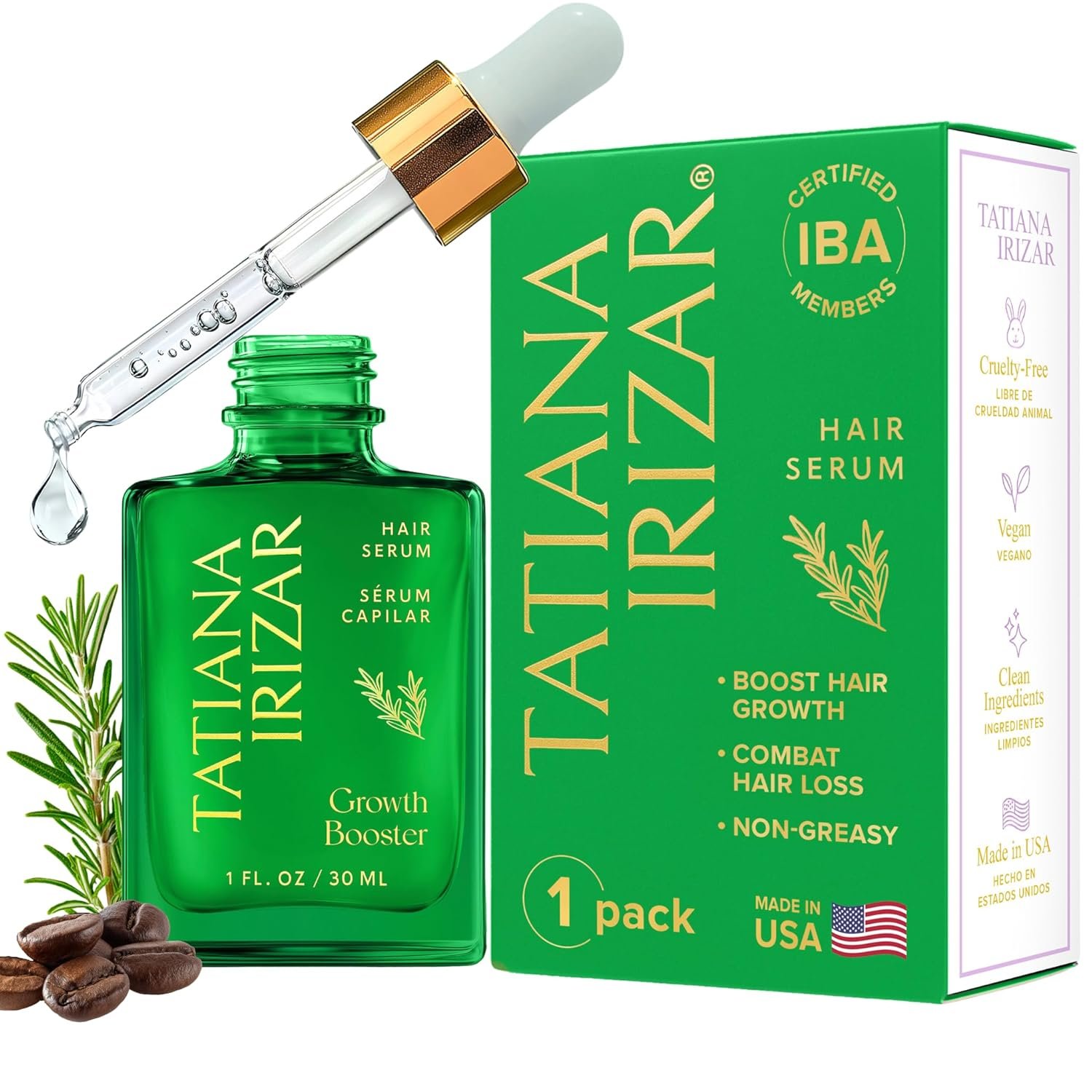 Caffeine Hair Growth Serum Women Made in USA – Scalp Serum For Hair Growth Non-Greasy Biotin Rosemary, Amla & Caffeine – 1 Fl.Oz Residue-Free Gotero Anticaida y Crecimiento – Hair Regrowth Treatments