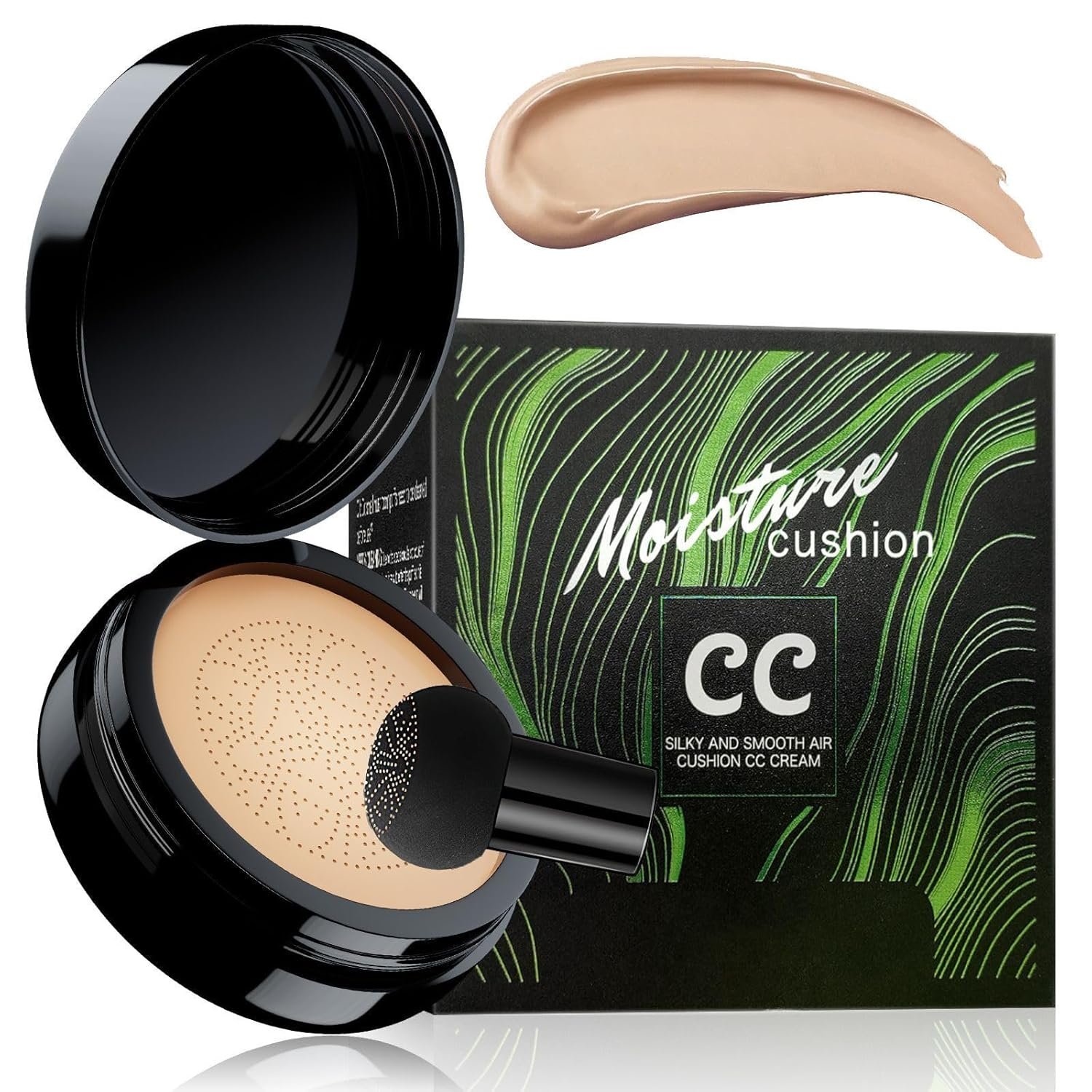 Foundation for Older Women – Air Cushion CC Cream Foundation Makeup, BB Cream Concealer Full Coverage Moisturizing Concealer Brighten Long-lasting (Natural)
