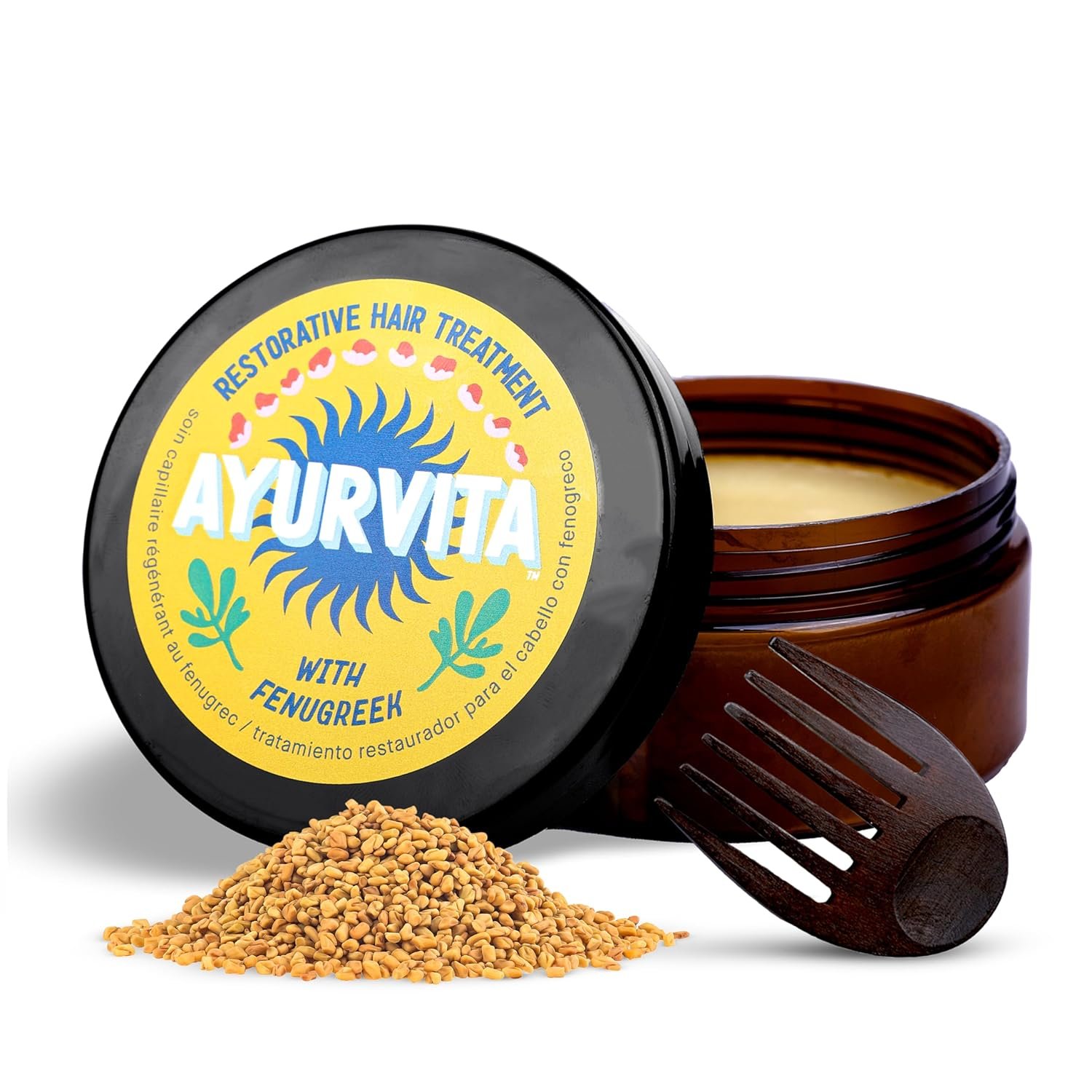 Hair Treatment – Fenugreek Restorative Deep Conditioning Mask for Men & Women – Nourishing, Hydrating & Moisturizing – Best Hair Growth & Ayurvedic Hair Care for Dry & Damaged Hair – 6.7 oz