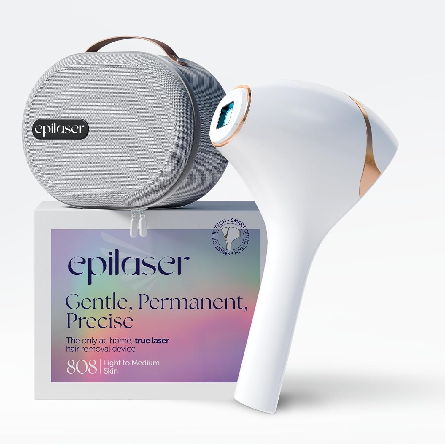 Epilaser At-Home True Laser Hair Removal Device for Light Skin, Safe, Intelligent, Painless and Permanent Hair Removal for Face, Body, Bikini Line