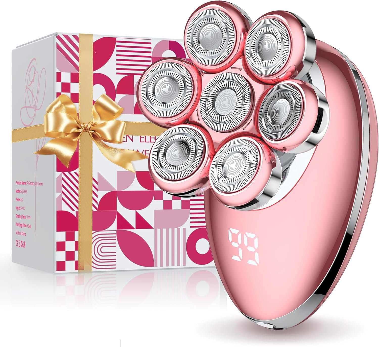 Electric Razors for Women,7D Electric Shaver for Women, Women’s Electric Shaver for Legs Cordless Facial Hair Removal Trimmer for Sensitive Skin, Arms, Underarms, Bikini Gift for Mother, Girlfriend