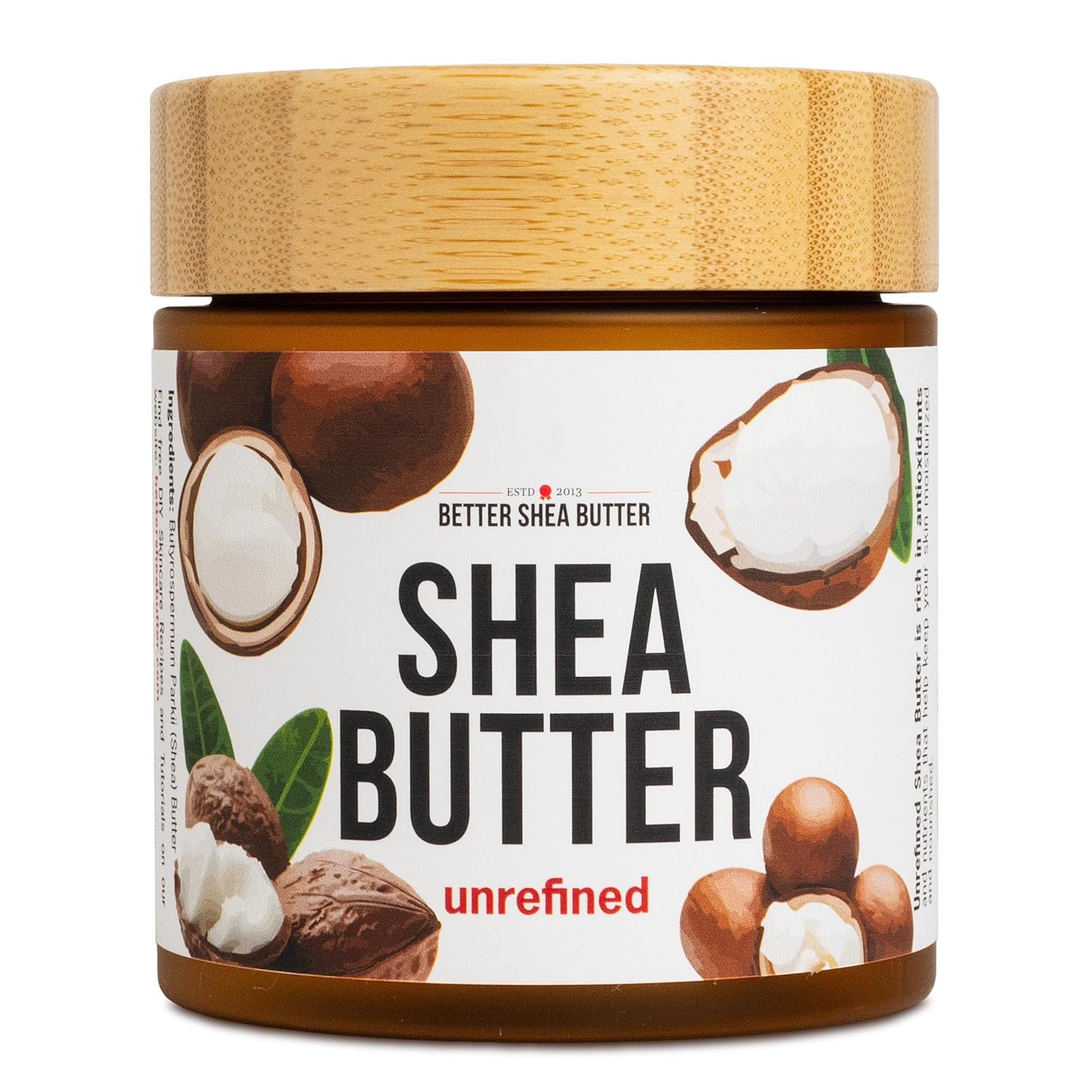 Raw Shea Butter – 100% Pure Unrefined African Shea Butter | Moisturizer for Dry Skin, Face, Hair & Scalp | DIY Body Butter, Lip Balm & Soap Base | Smoky Scent (8 oz Jar)