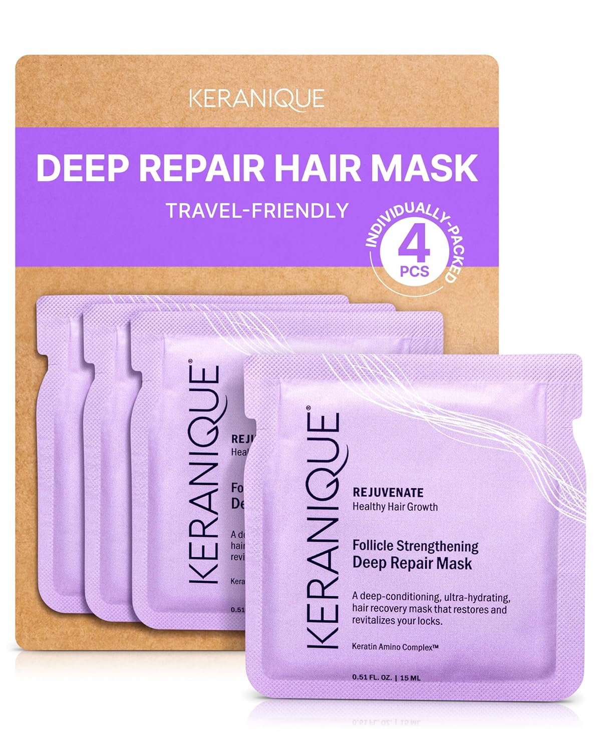 Keranique Hair Mask – Deep Repair and Intense Hydration for Damaged, Dry, Fine Hair with Keratin Protein