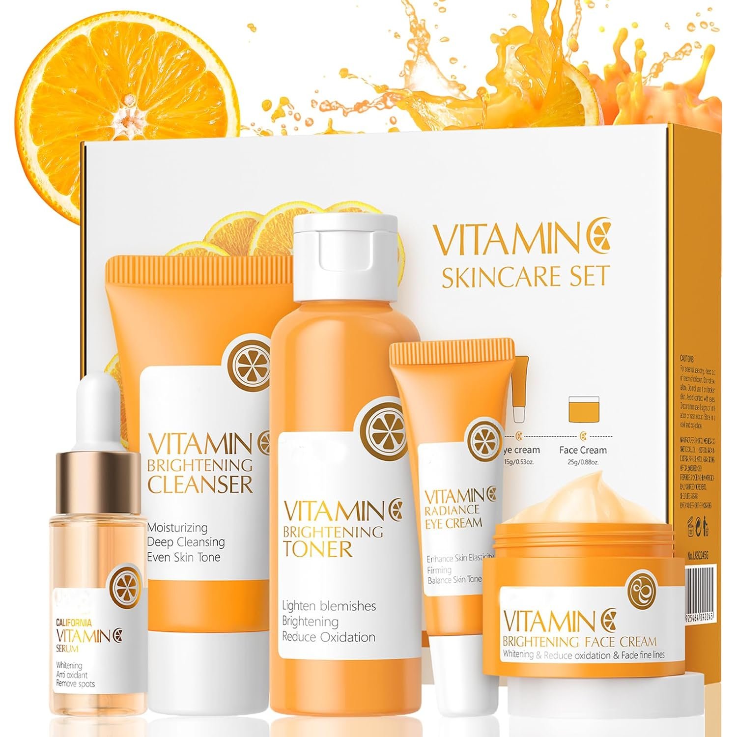Moisturizing Face Skin Care Gift Set for Women Girls (Vitamin C)
