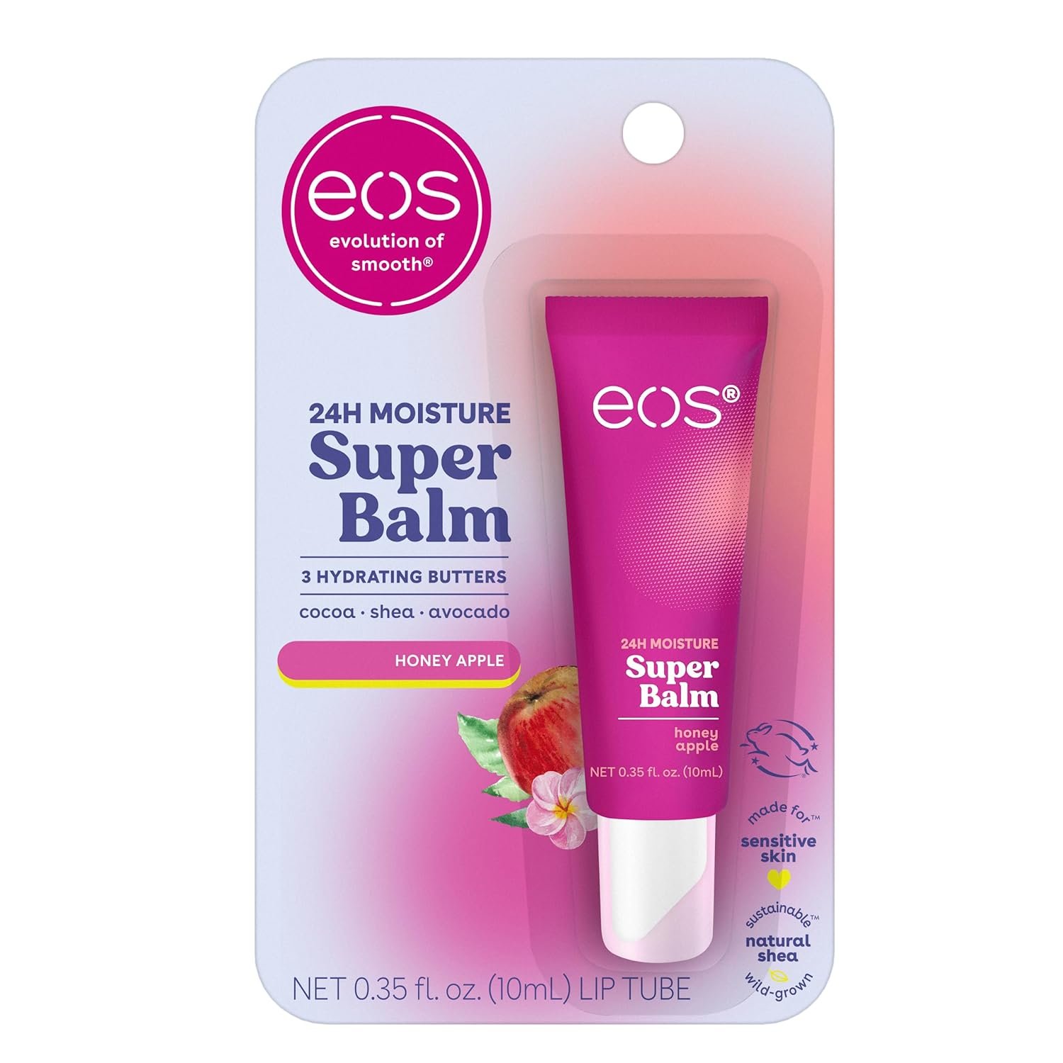 eos 24H Moisture Super Balm – Honey Apple, Day or Night Lip Treatment, Made for Sensitive Skin, Lip Balms & Moisturizers, 0.35 fl oz